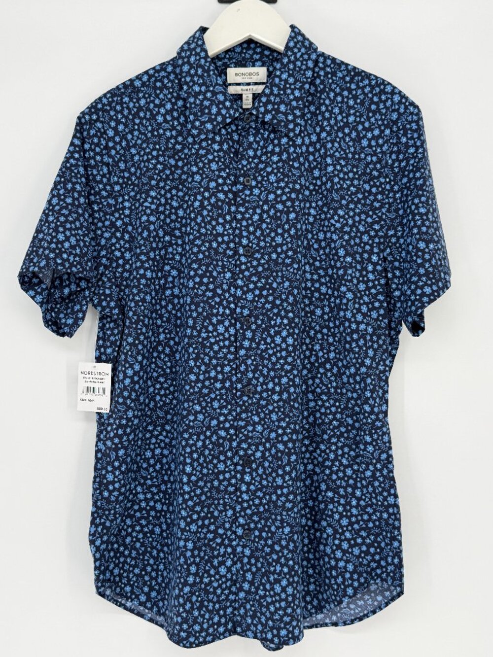 Bonobos Bordeta Floral- NWT- Slim Fit- Black and Blue Button-Up- Medium